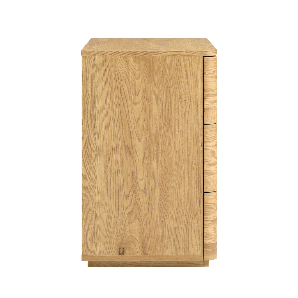 Agnes Curved Edge Chest of 3 Drawers, Natural — view 10