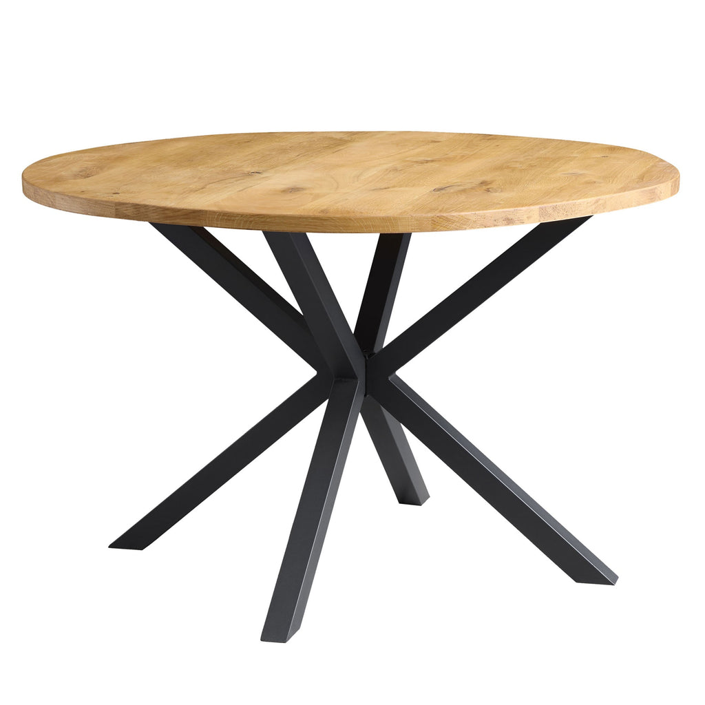 BERN Natural Curved Edge Solid Oak Dining Table — view 3