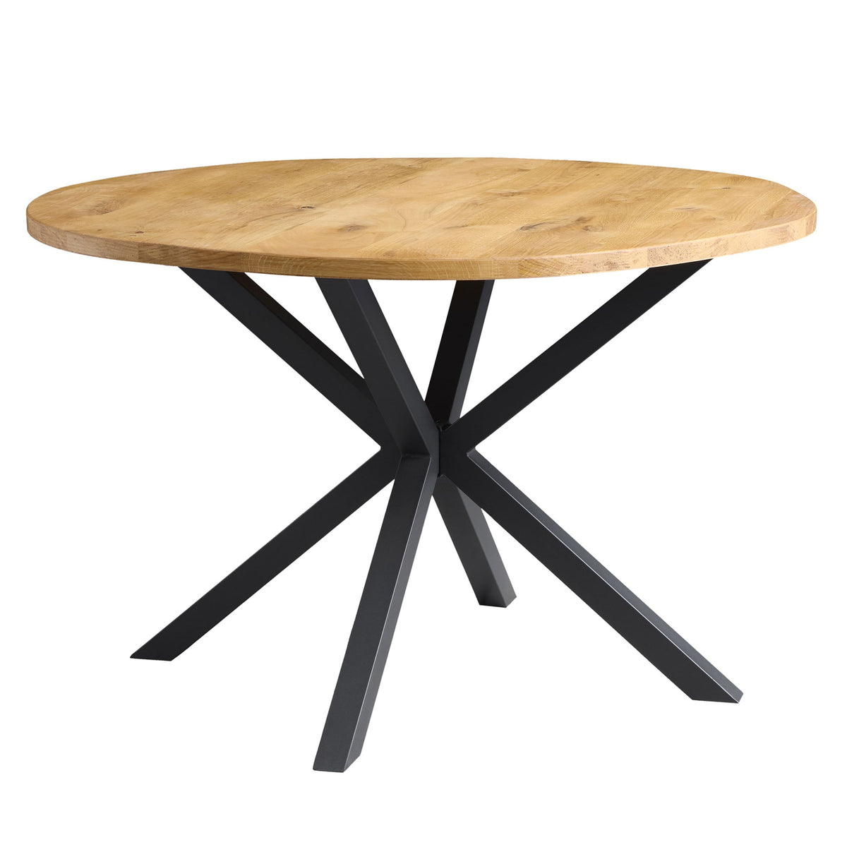 BERN Natural Curved Edge Solid Oak Dining Table — view 3