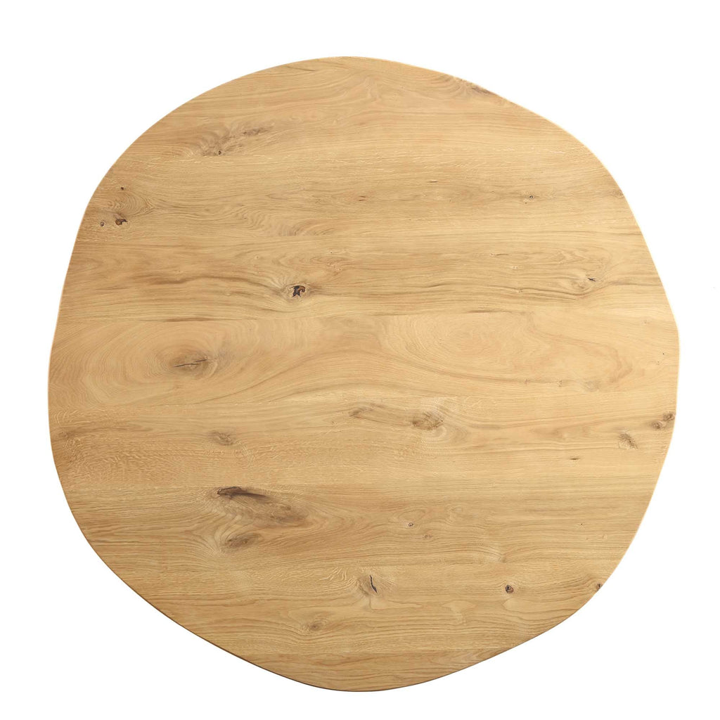 BERN Natural Curved Edge Solid Oak Dining Table — view 7