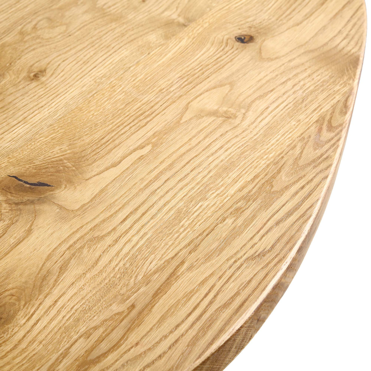 BERN Natural Curved Edge Solid Oak Dining Table — view 8