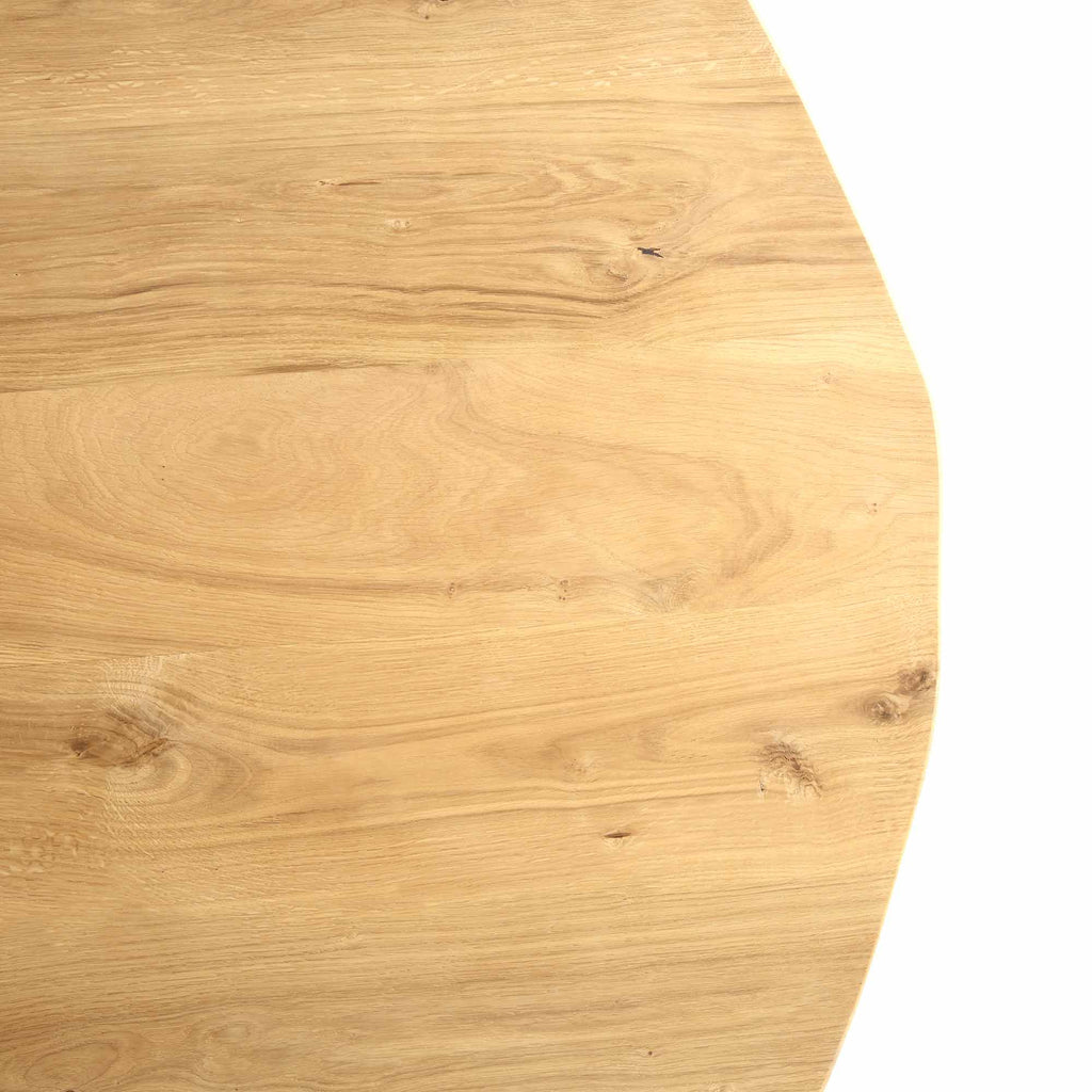 BERN Natural Curved Edge Solid Oak Dining Table — view 10