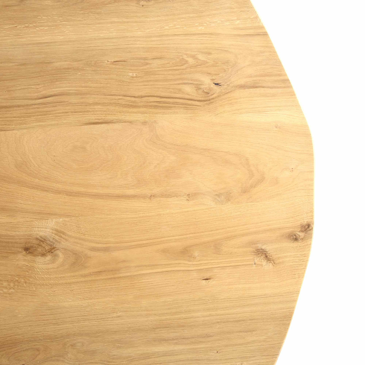 BERN Natural Curved Edge Solid Oak Dining Table — view 10