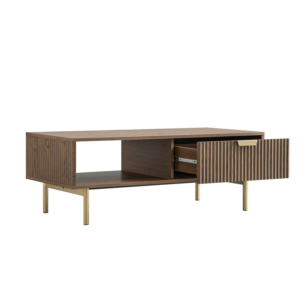Richmond Ridged Coffee Table with Drawer, Dark Ash — view 10