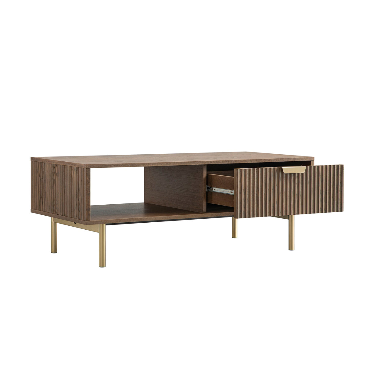 Richmond Ridged Coffee Table with Drawer, Dark Ash — view 10