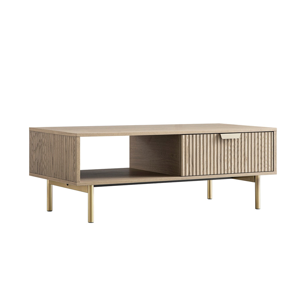 Richmond Ridged Coffee Table with Drawer, Light Ash — view 10