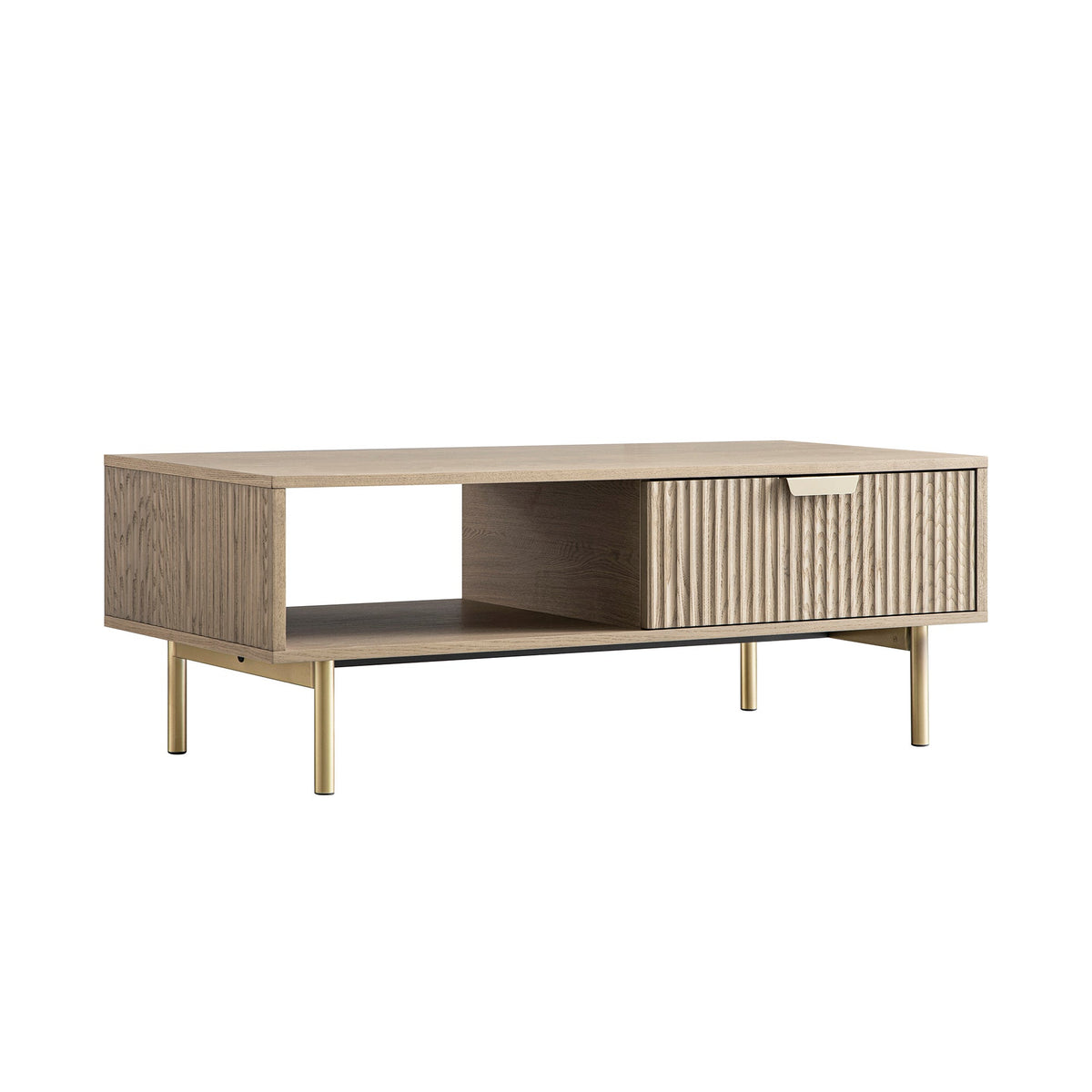 Richmond Ridged Coffee Table with Drawer, Light Ash — view 10