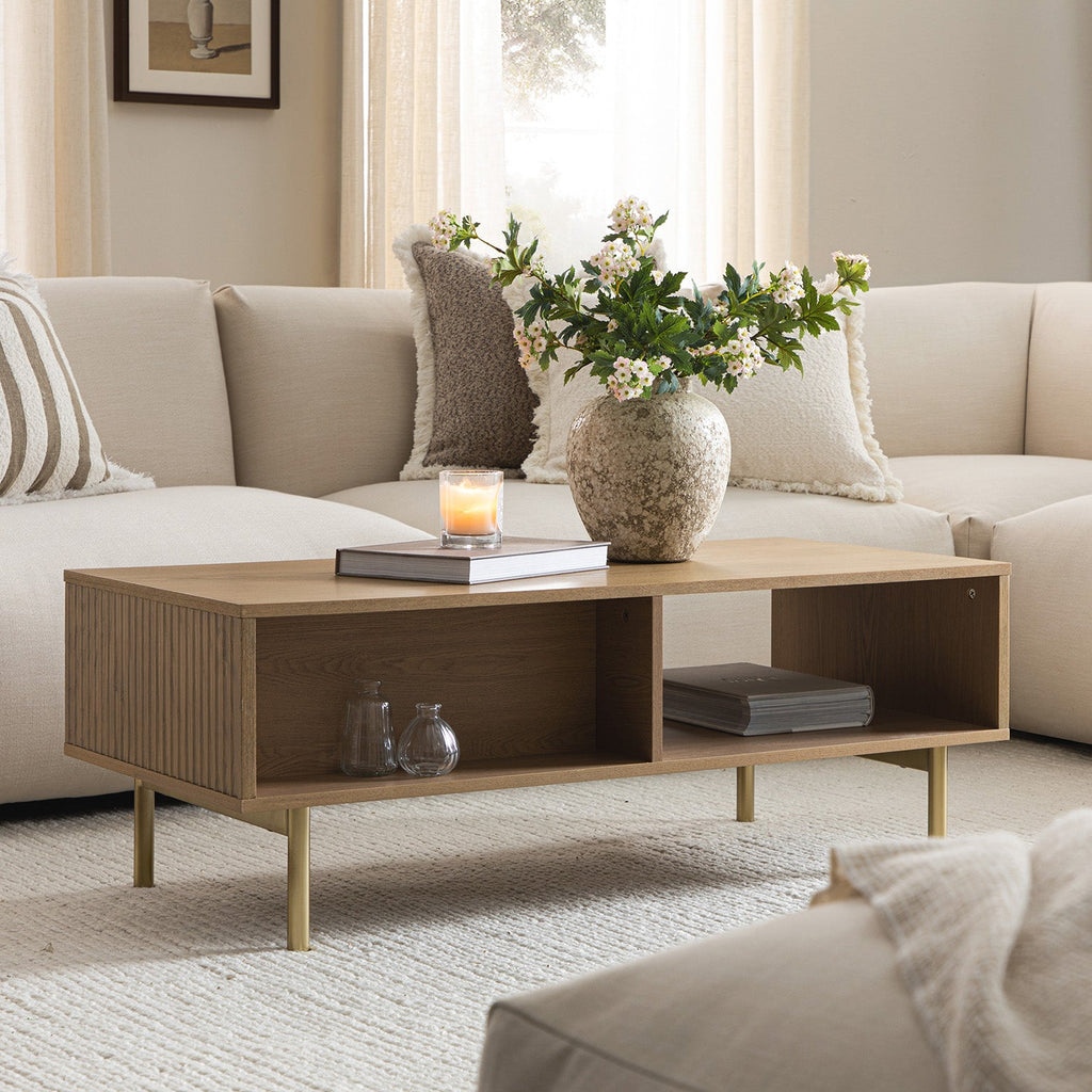 Richmond Ridged Coffee Table with Drawer, Light Ash — view 5