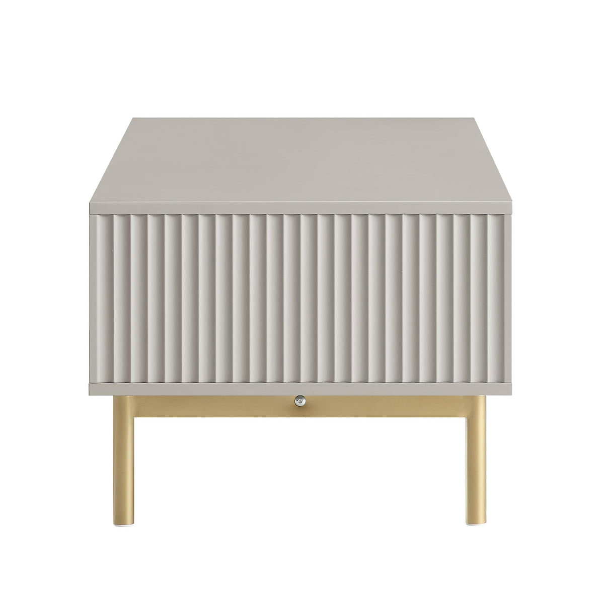 Richmond Ridged Coffee Table with Drawer, Matte Taupe — view 9