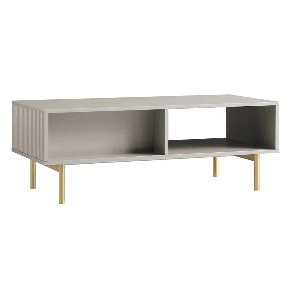 Richmond Ridged Coffee Table with Drawer, Matte Taupe — view 10