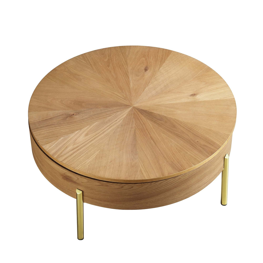Bohdi Oak Round Rotating Coffee Table — view 5