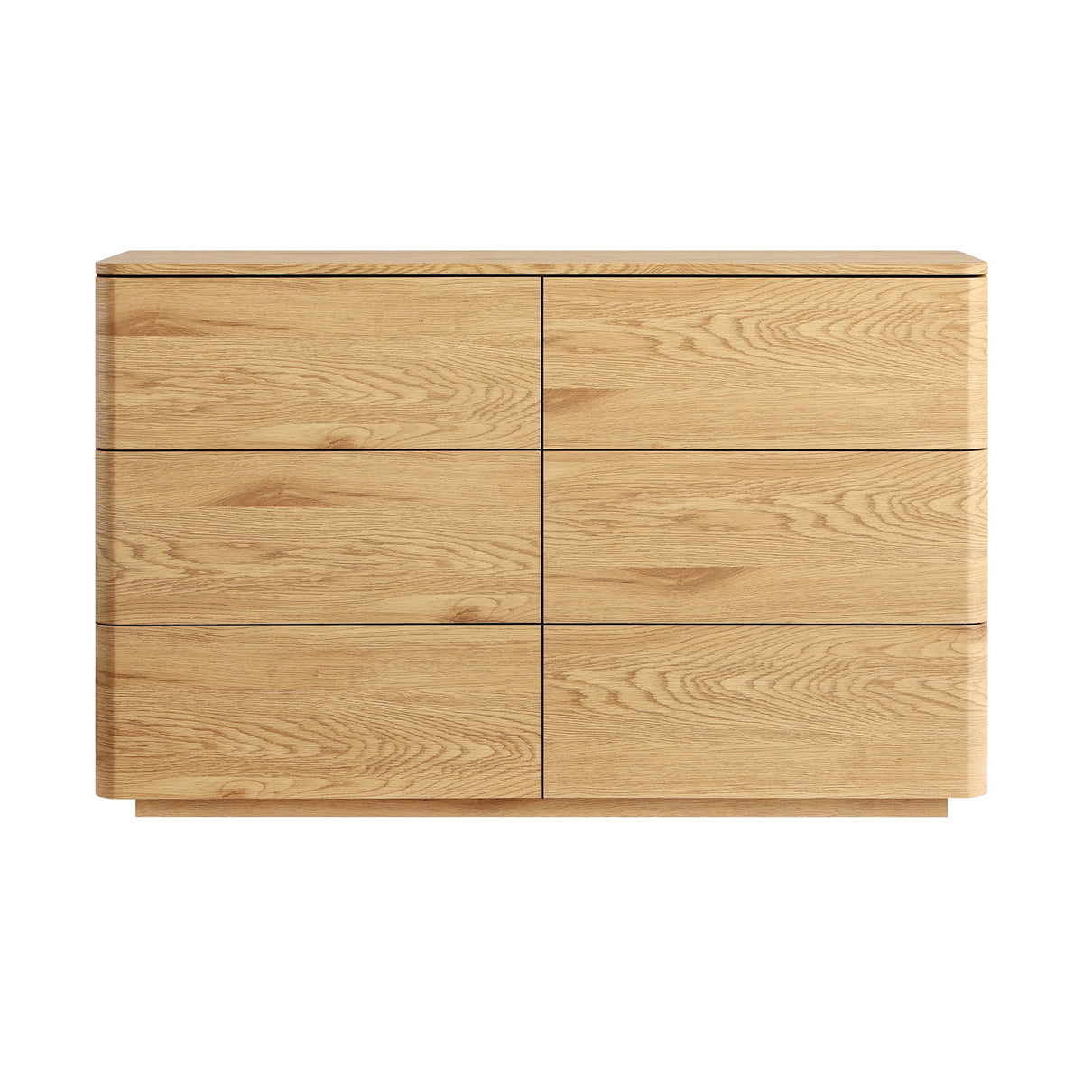 Agnes Curved Edge Chest of 6 Drawers, Natural — view 5