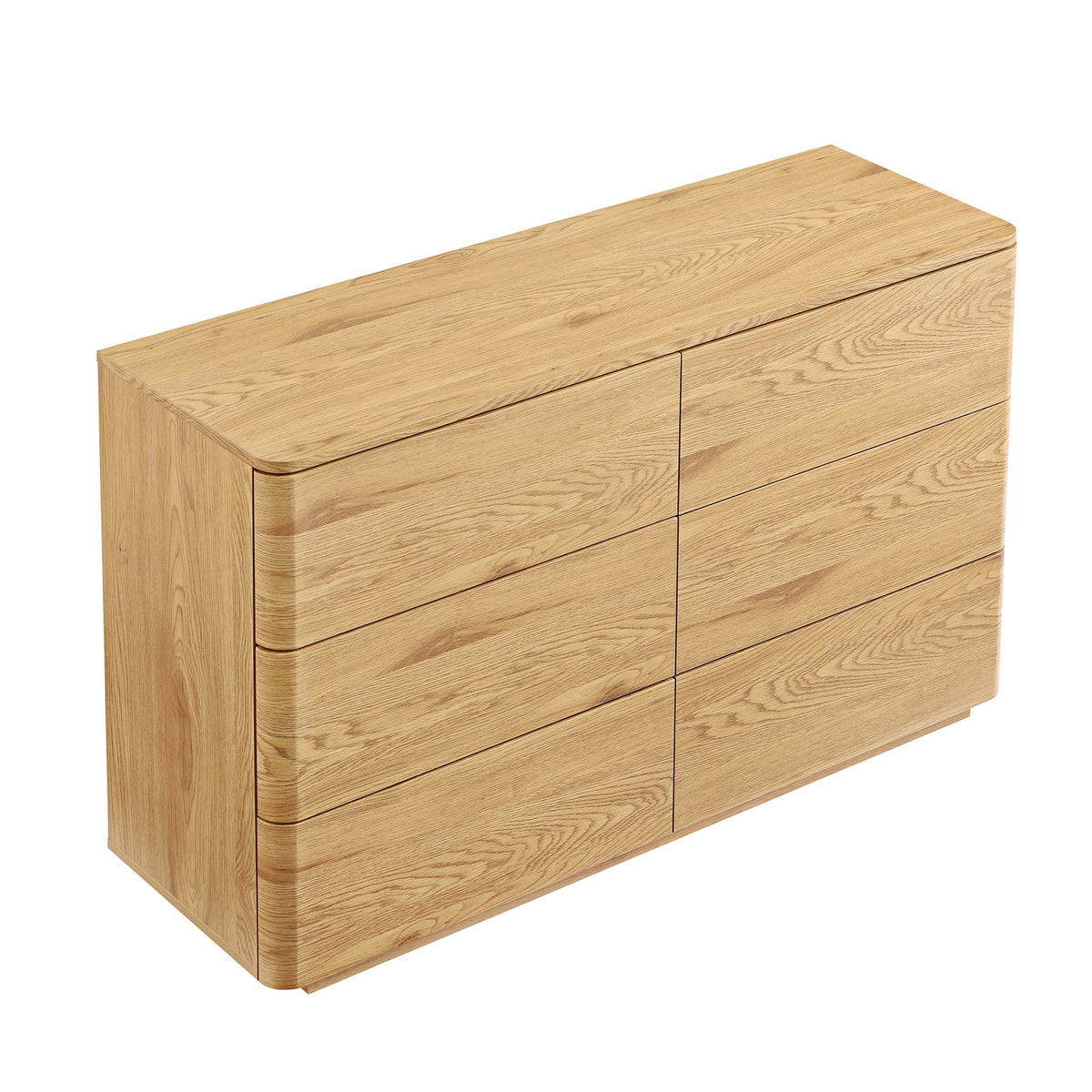 Agnes Curved Edge Chest of 6 Drawers, Natural — view 9