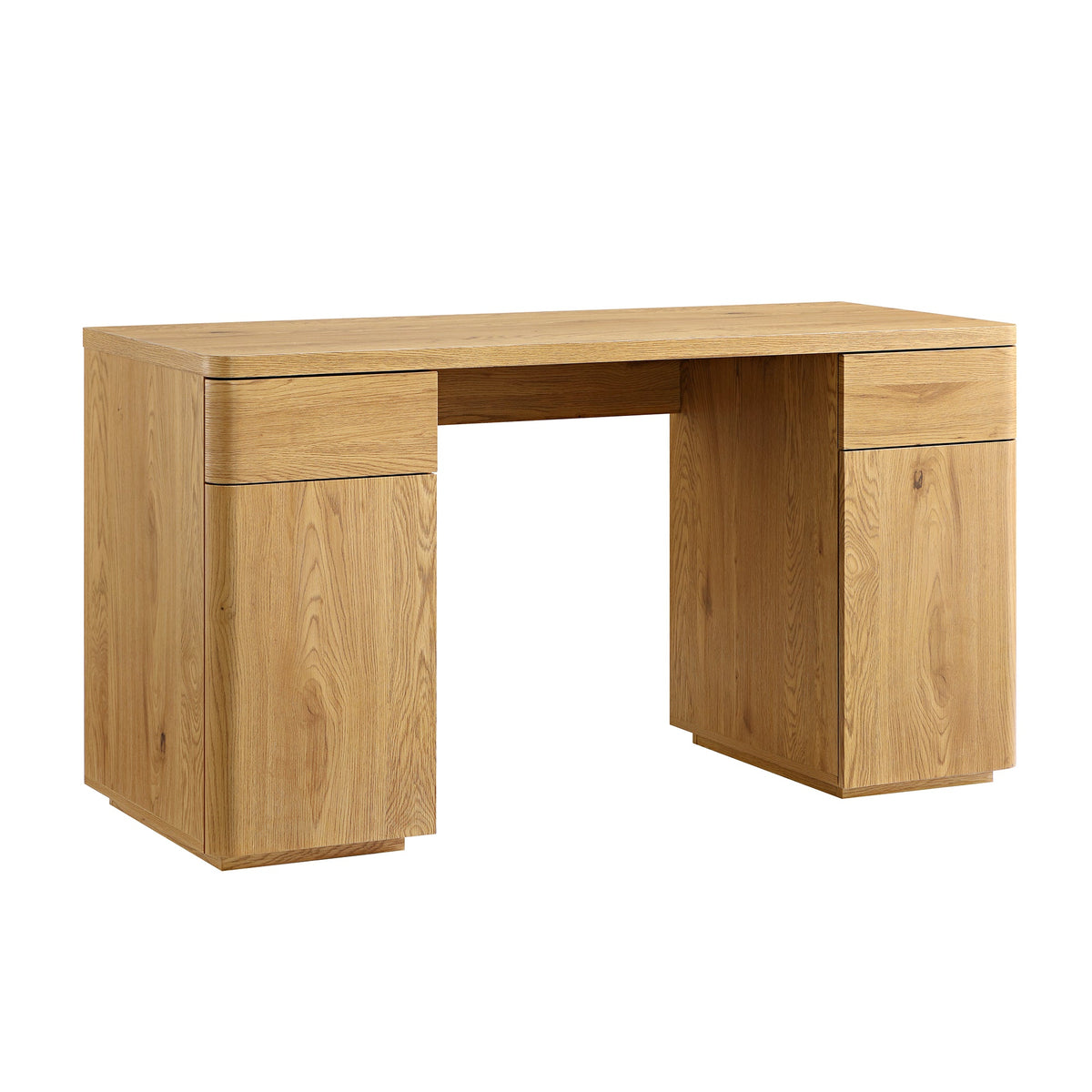 Agnes Curved Edge Desk with Storage, Natural — view 5