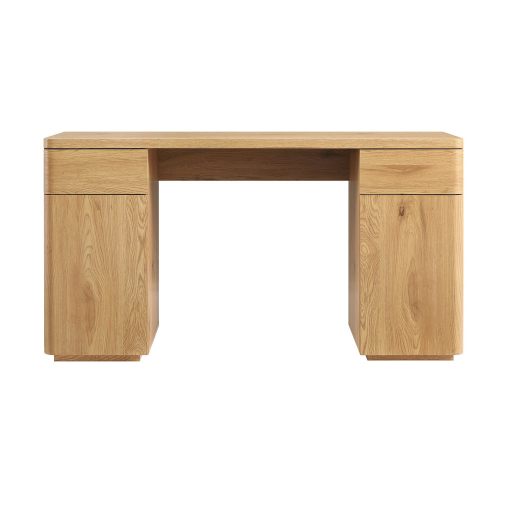 Agnes Curved Edge Desk with Storage, Natural — view 6