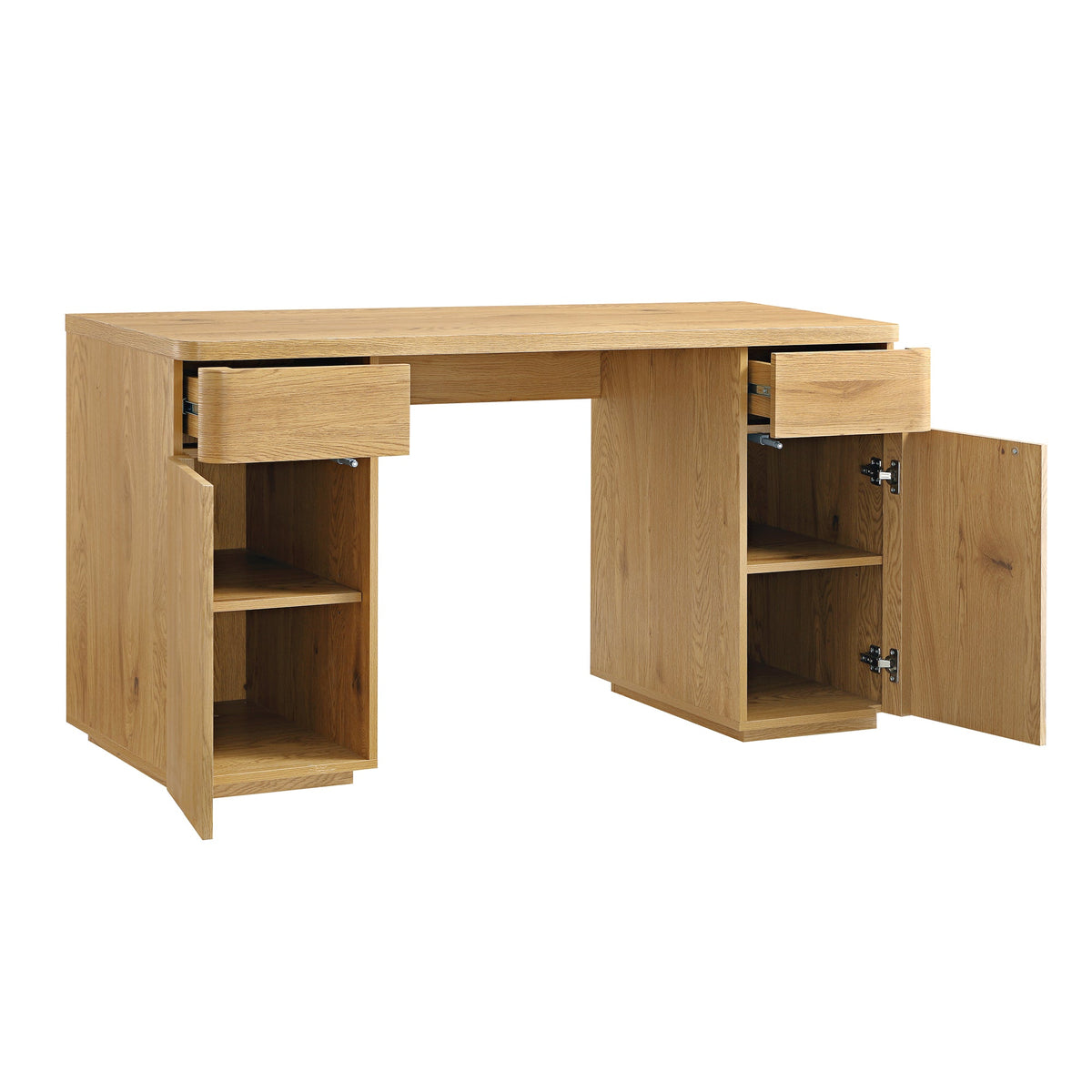 Agnes Curved Edge Desk with Storage, Natural — view 8