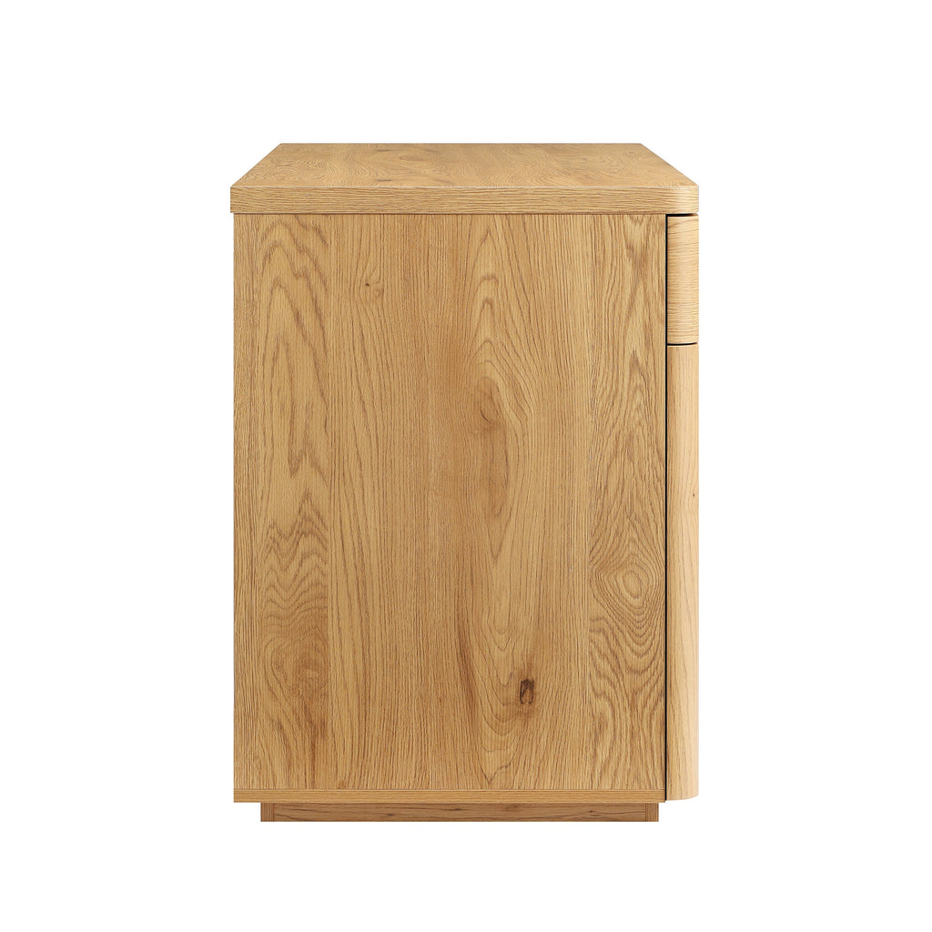 Agnes Curved Edge Desk with Storage, Natural — view 10