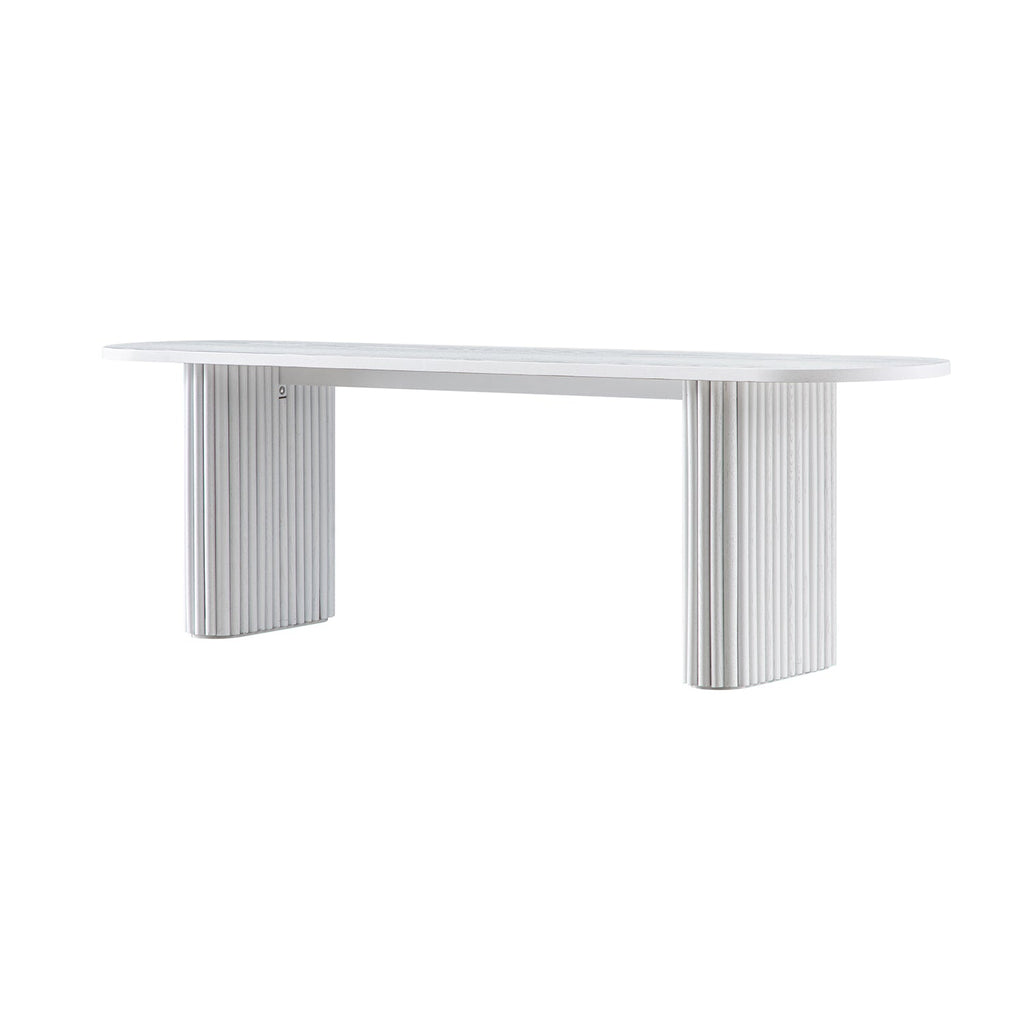 Maru 150cm Dining Bench, Washed White — view 10