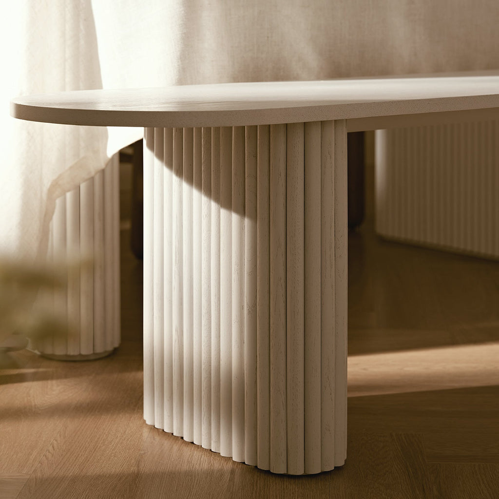 Maru 150cm Dining Bench, Washed White — view 5