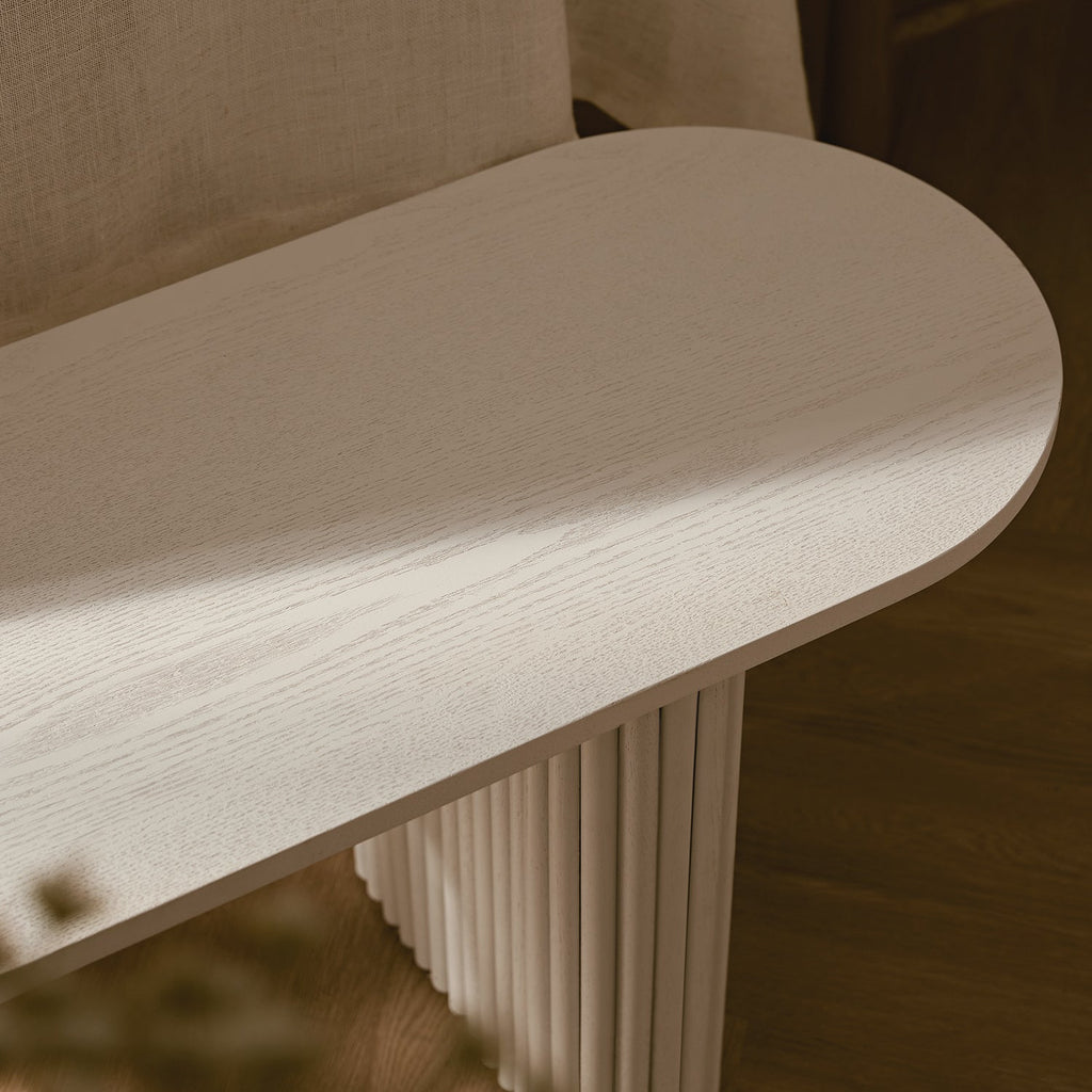 Maru 150cm Dining Bench, Washed White — view 6