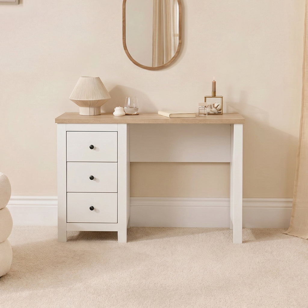 Bampton White Dressing Table with Drawers — dressing table from 2nd Time Around