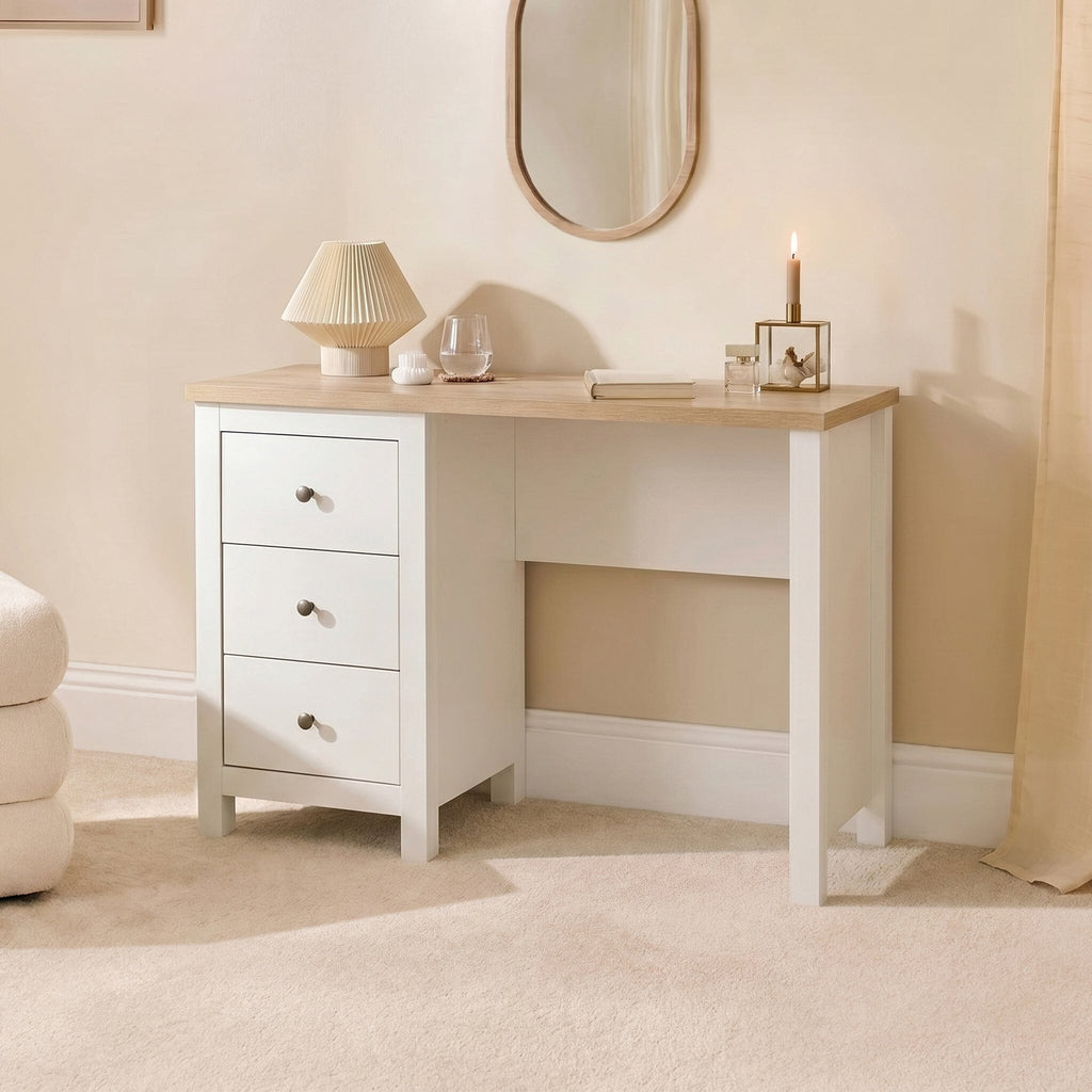 Bampton White Dressing Table with Drawers — view 3