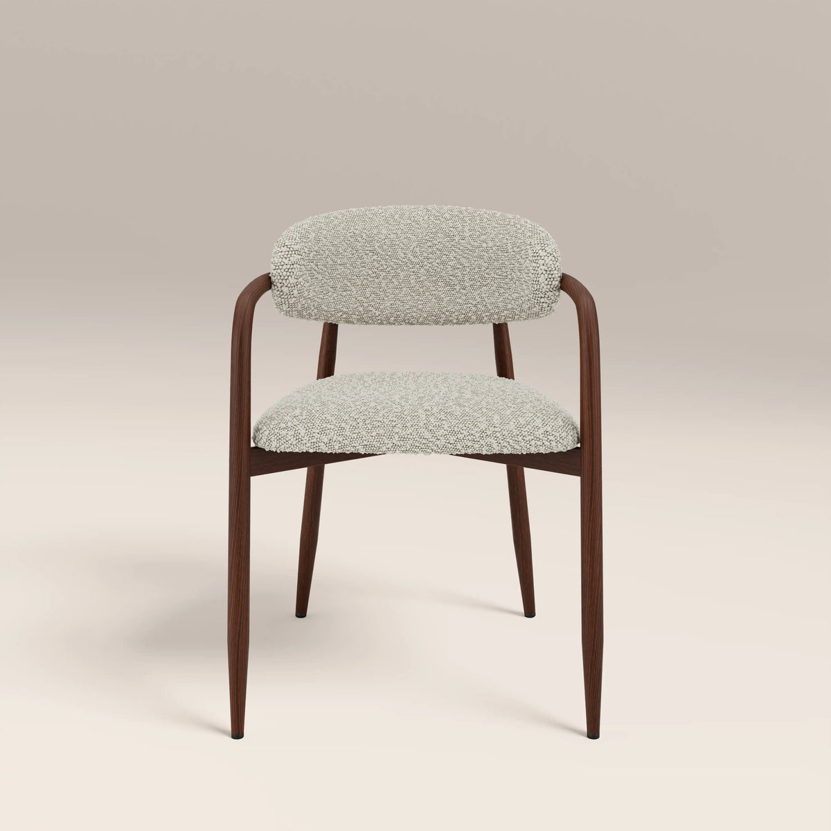 Halston Carver Dining Chair | Speckled Stone Sustainable Boucle & Walnut — view 2