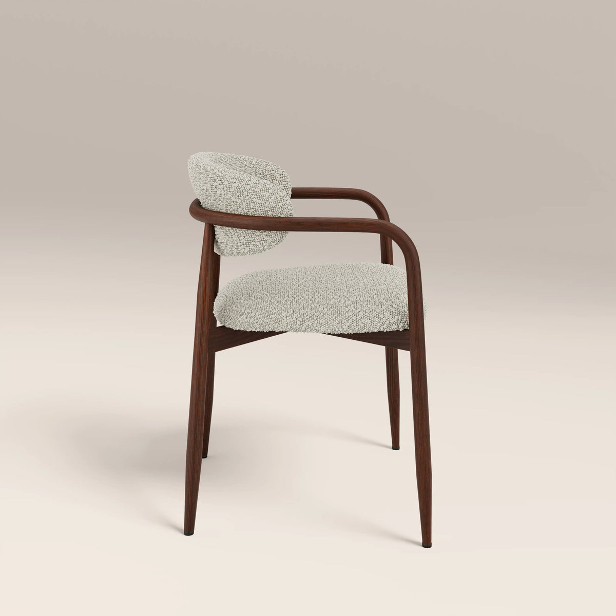 Halston Carver Dining Chair | Speckled Stone Sustainable Boucle & Walnut — view 4
