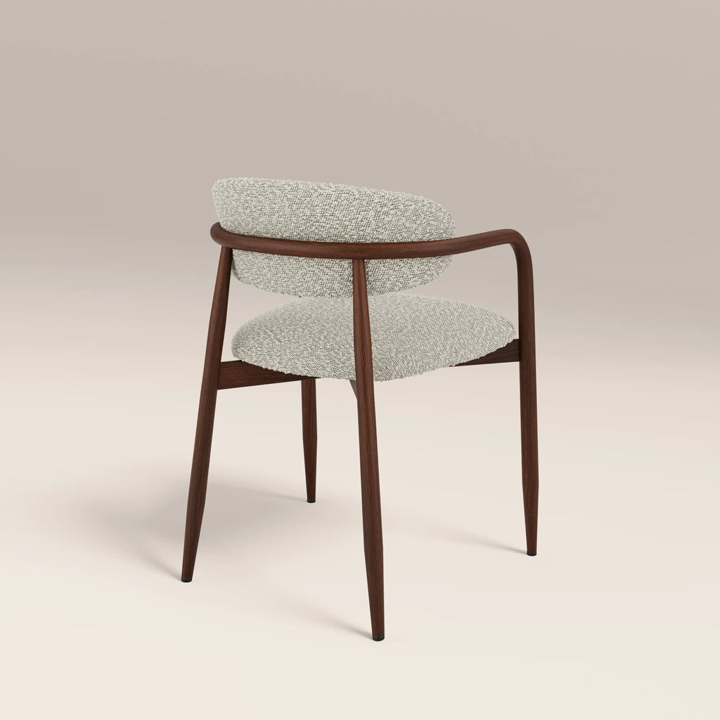 Halston Carver Dining Chair | Speckled Stone Sustainable Boucle & Walnut — view 5