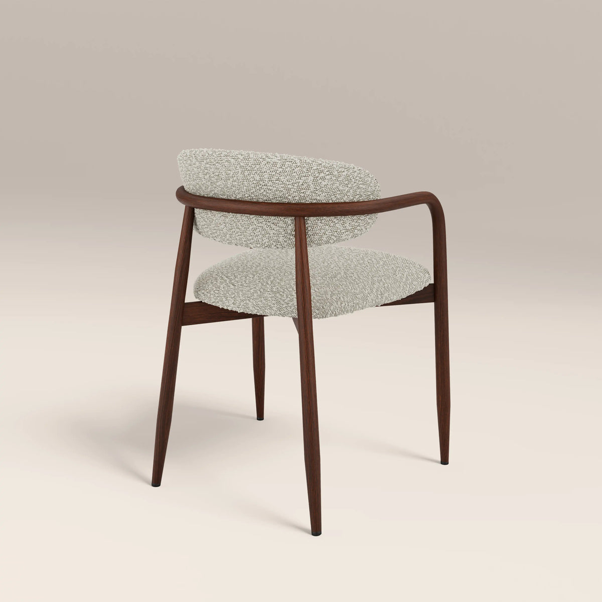 Halston Carver Dining Chair | Speckled Stone Sustainable Boucle & Walnut — view 5