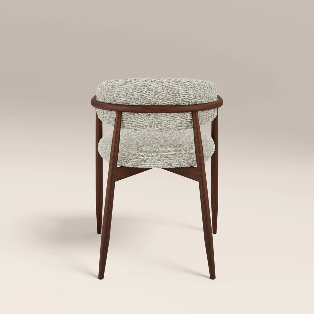 Halston Carver Dining Chair | Speckled Stone Sustainable Boucle & Walnut — view 6