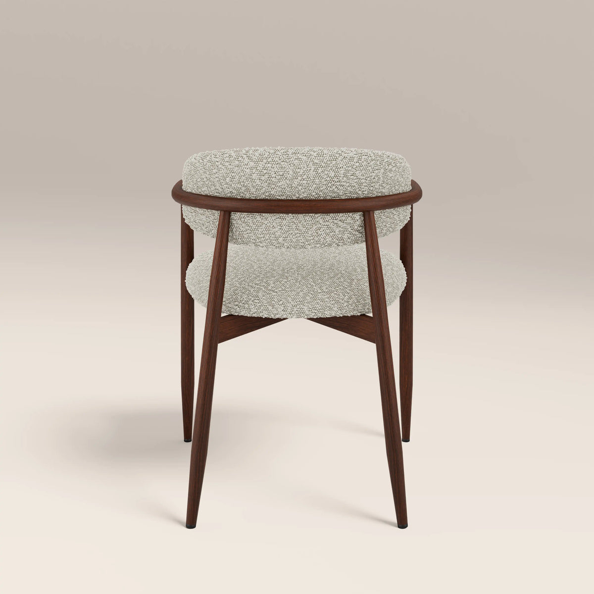 Halston Carver Dining Chair | Speckled Stone Sustainable Boucle & Walnut — view 6