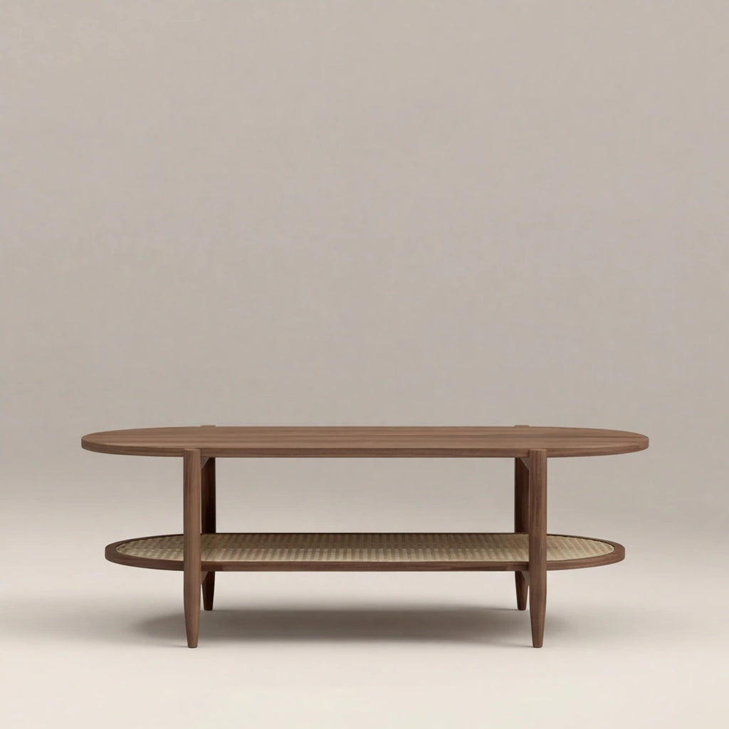 Soller Oval Wooden Storage Coffee Table | Walnut — coffee table from 2nd Time Around
