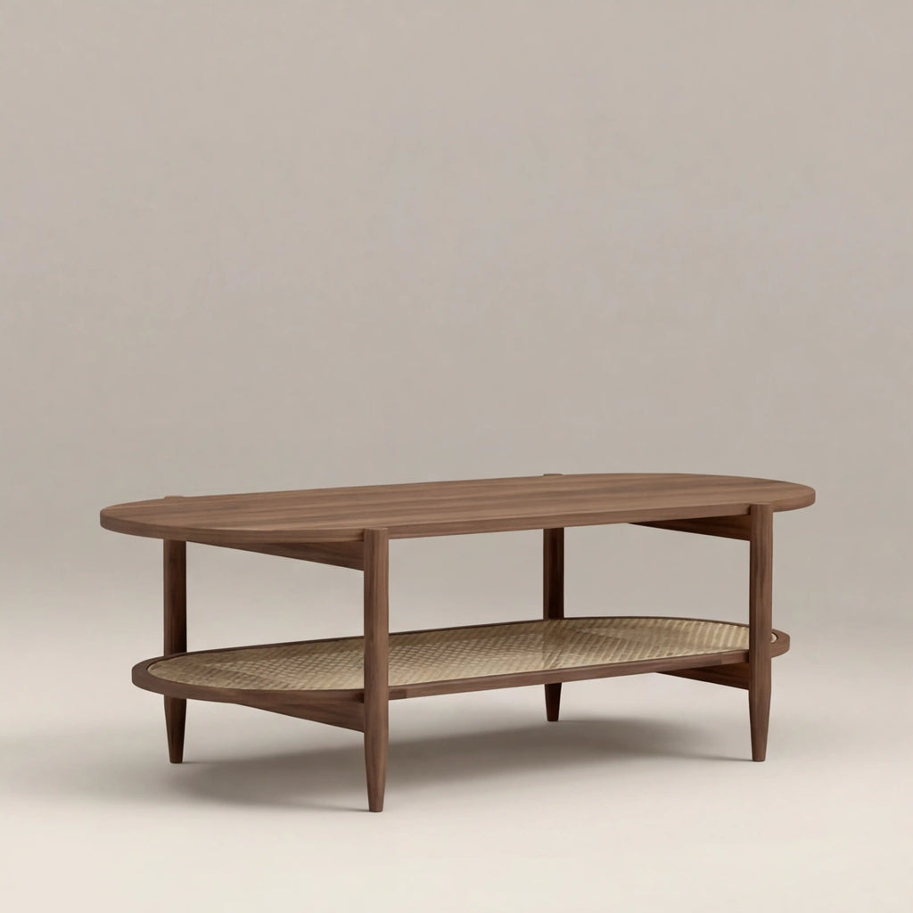 Soller Oval Wooden Storage Coffee Table | Walnut — view 3