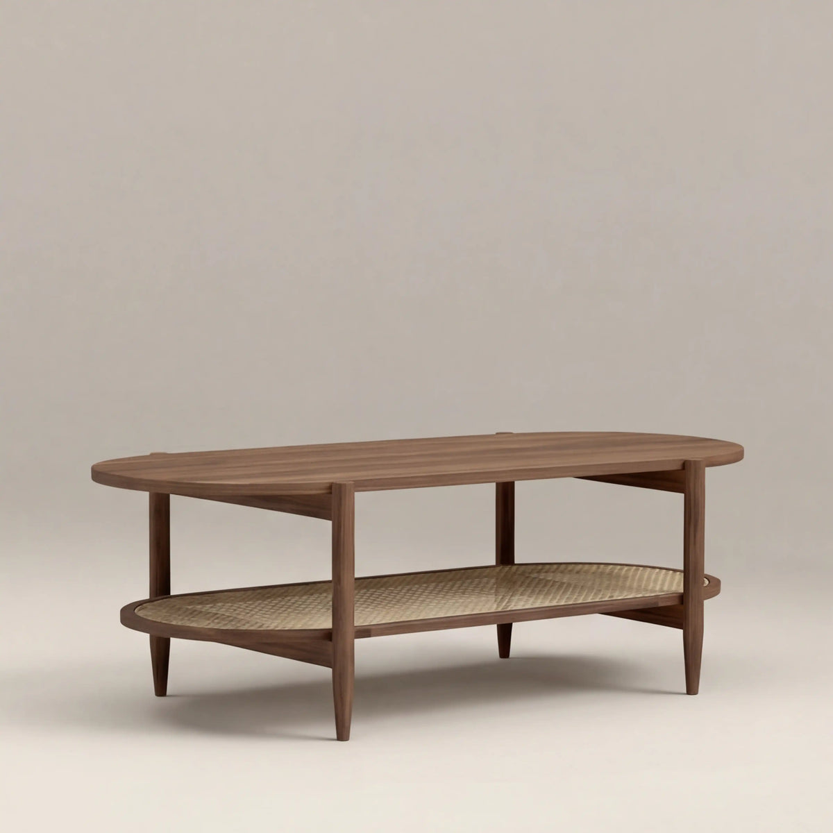 Soller Oval Wooden Storage Coffee Table | Walnut — view 3