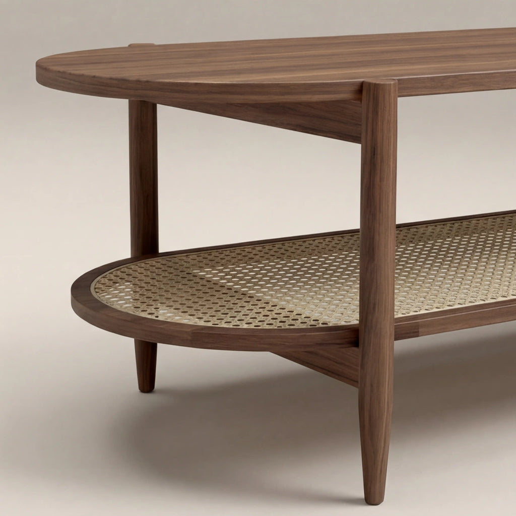 Soller Oval Wooden Storage Coffee Table | Walnut — view 5