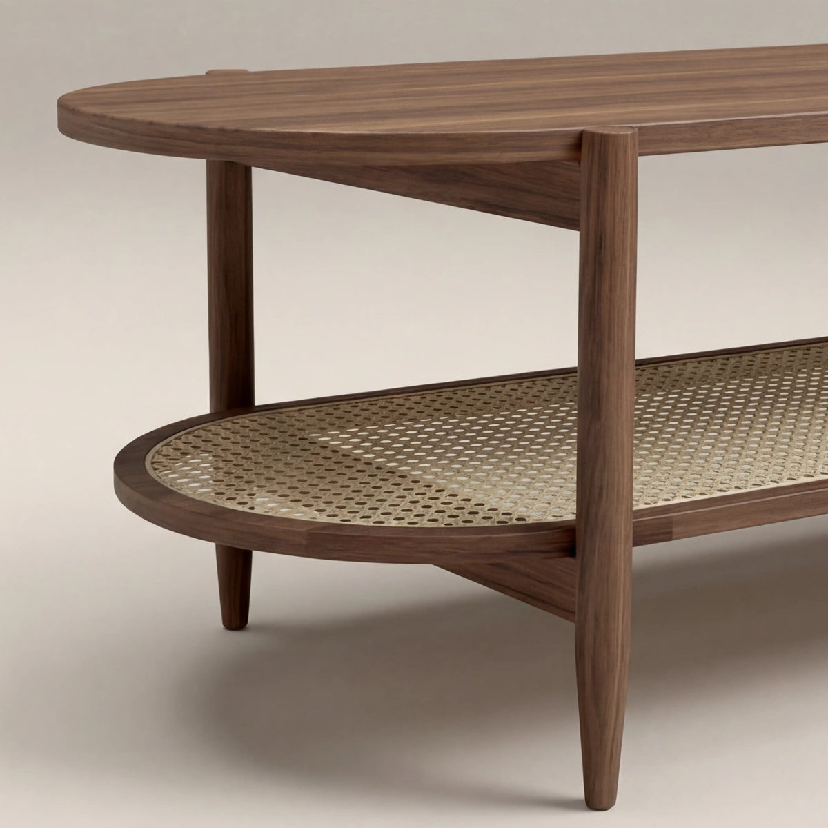Soller Oval Wooden Storage Coffee Table | Walnut — view 5