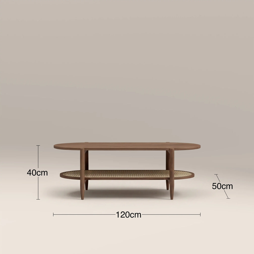 Soller Oval Wooden Storage Coffee Table | Walnut — view 6
