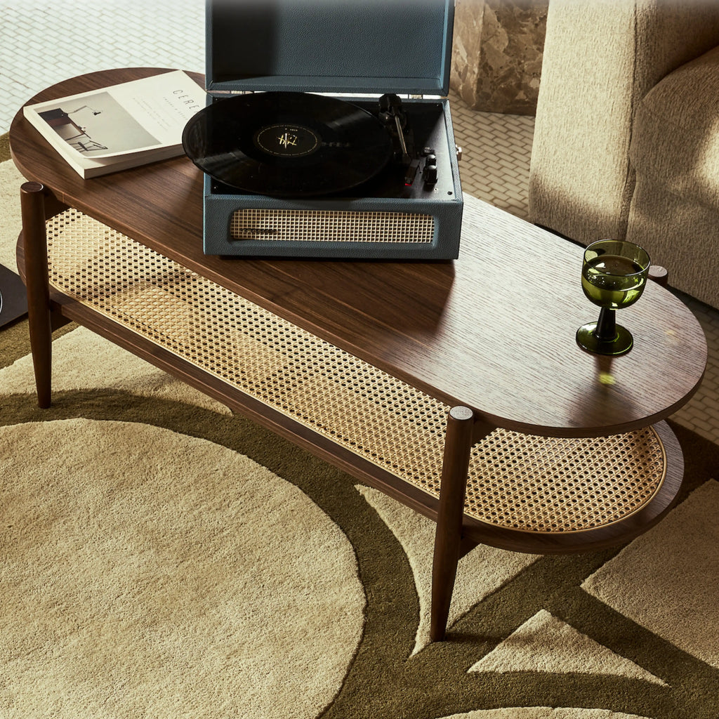 Soller Oval Wooden Storage Coffee Table | Walnut — view 2