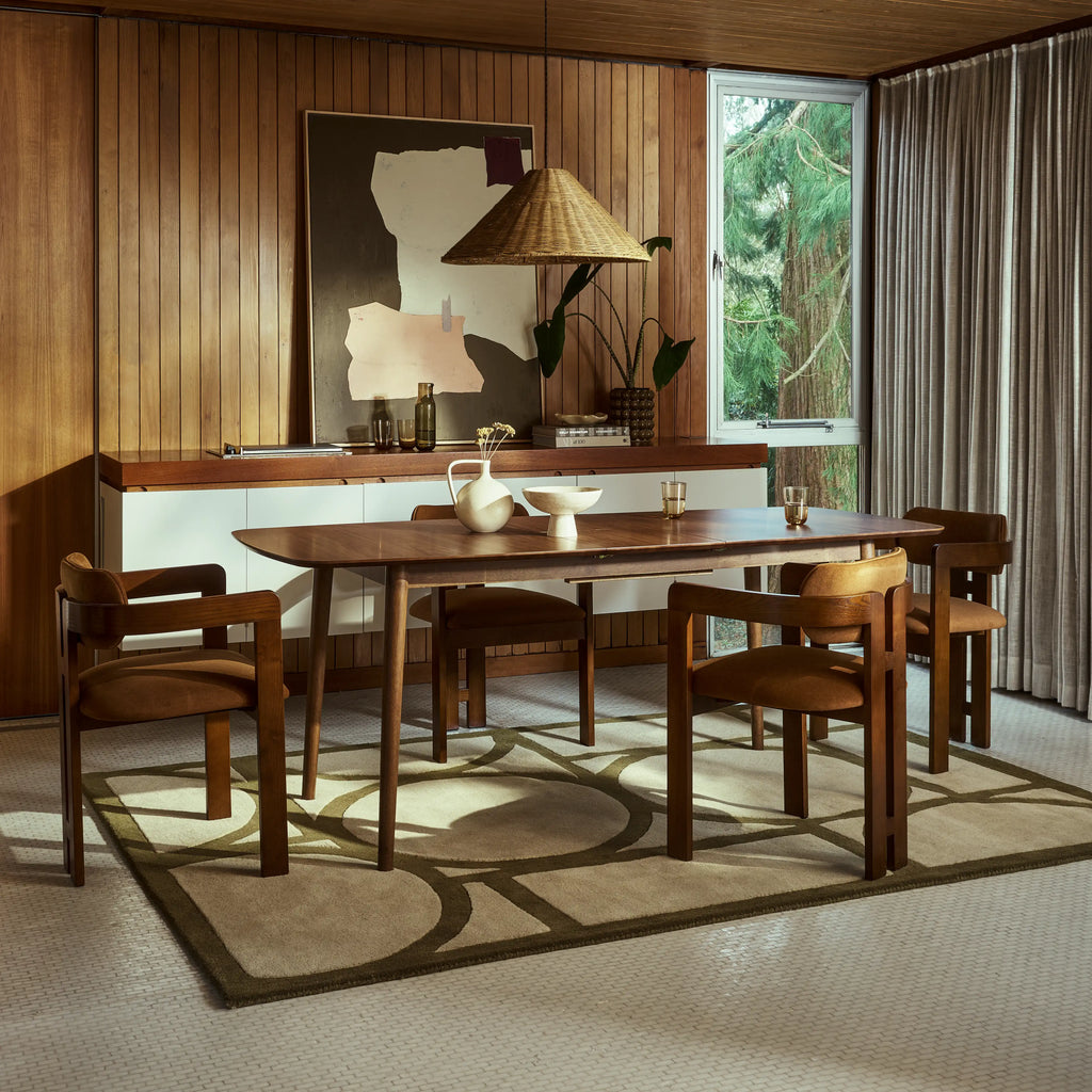 Abbe 6-8 Seat Rectangle Wooden Extendable Dining Table | Walnut — view 2