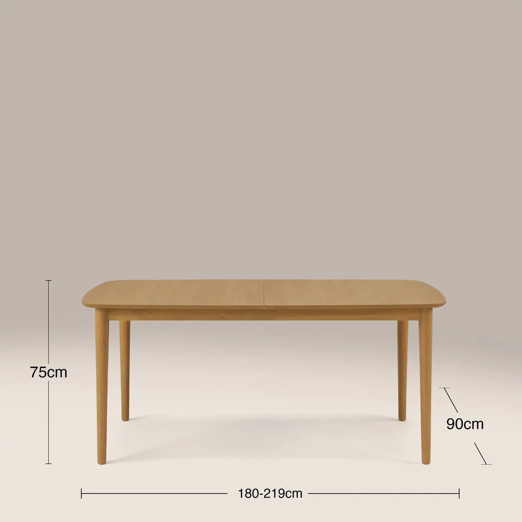 Montreux 6-8 Seat Rectangle Wooden Extendable Dining Table | Oak — view 7