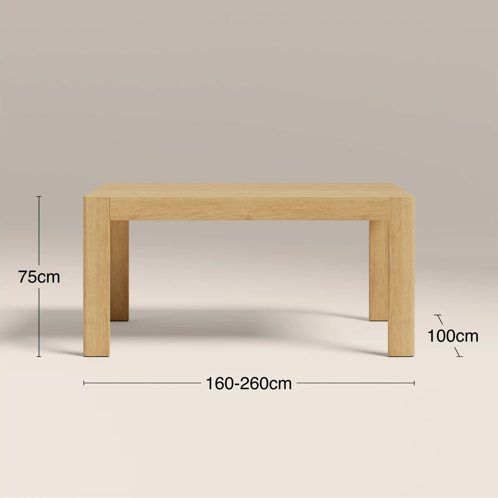 Ceva 6-10 Seat Rectangle Wooden Extendable Dining Table | Oak — view 7