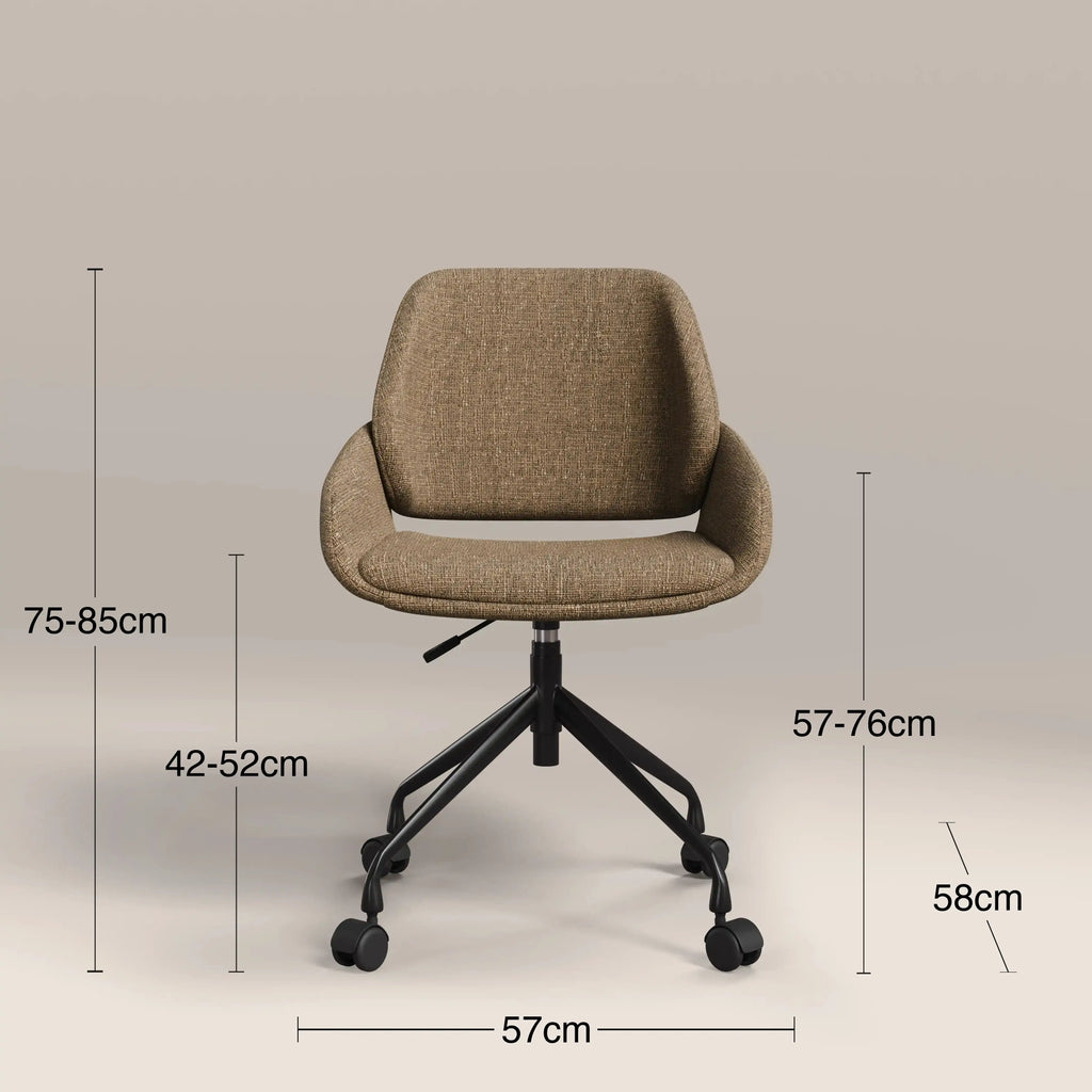 Franklin Office Chair | Speckled Cappuccino Boucle & Black — view 8