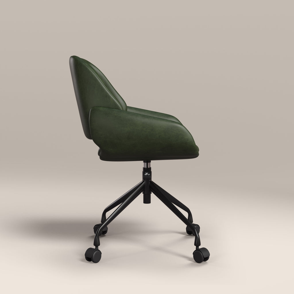 Franklin Office Chair | Vintage Green Faux Leather & Black — view 4