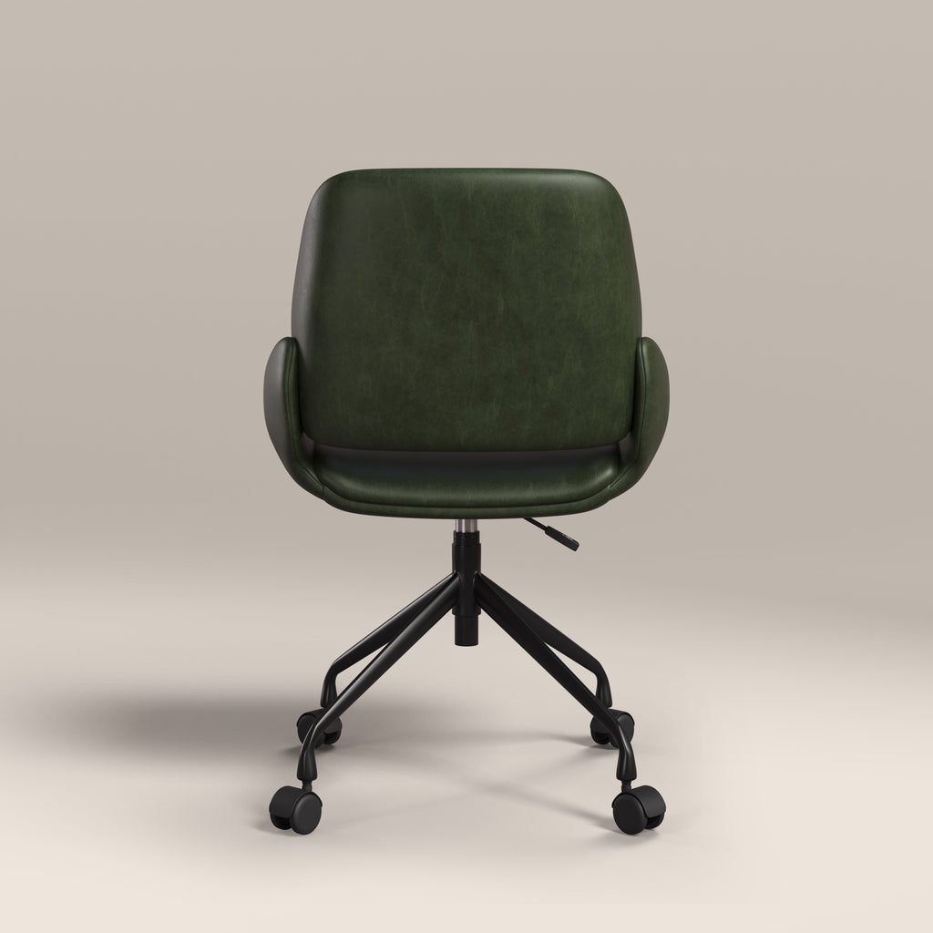 Franklin Office Chair | Vintage Green Faux Leather & Black — view 5