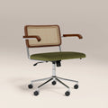 Kenton Office Chair | Olive Green Sustainable Velvet & Chrome — office chair from 2nd Time Around