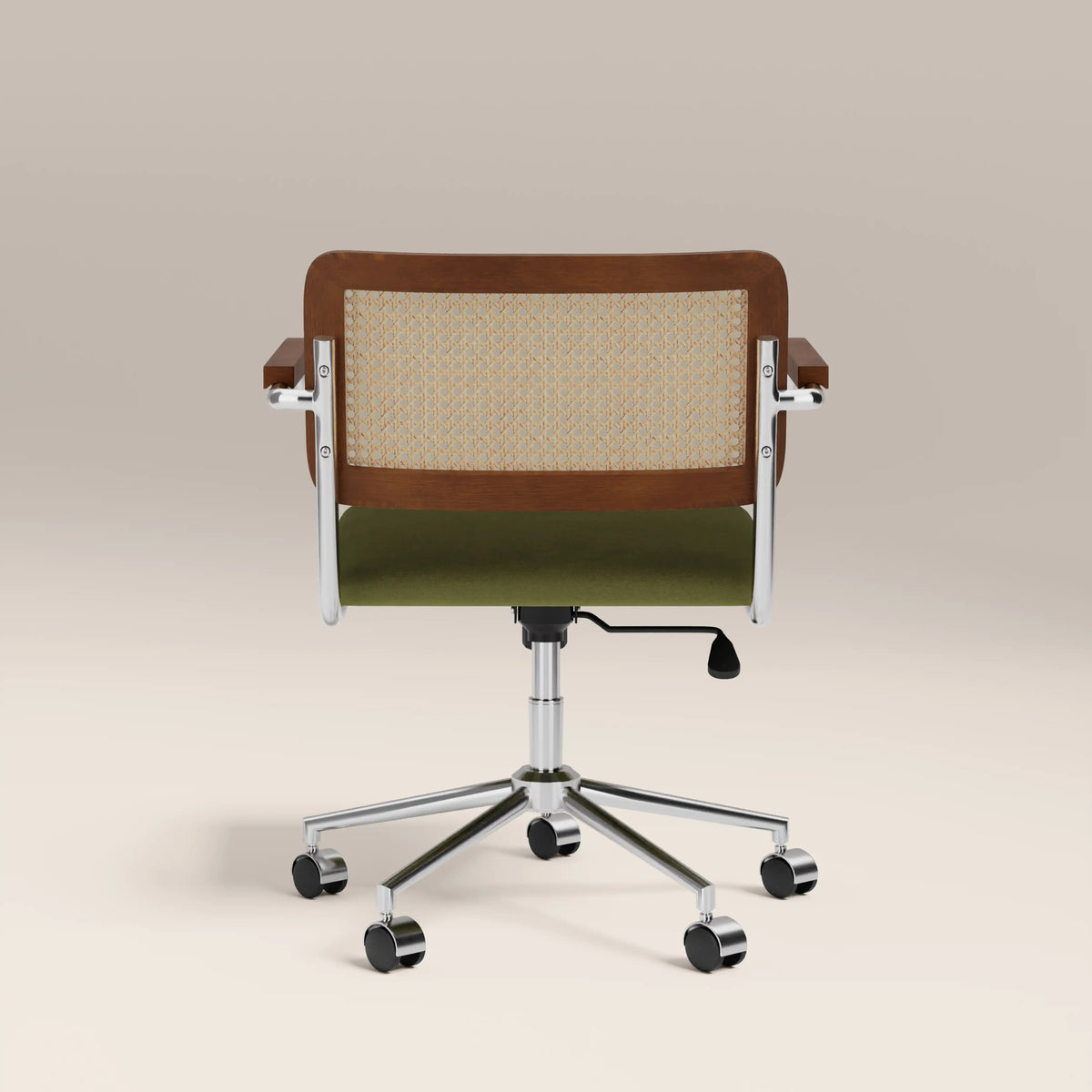 Kenton Office Chair | Olive Green Sustainable Velvet & Chrome — view 6