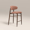 Halston Kitchen Stool | Blush Pink Sustainable Velvet & Walnut — bar stool from 2nd Time Around