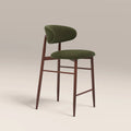 Halston Kitchen Stool | Olive Green Sustainable Velvet & Walnut — bar stool from 2nd Time Around