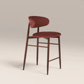 Halston Kitchen Stool | Rust Red Sustainable Velvet & Walnut — bar stool from 2nd Time Around